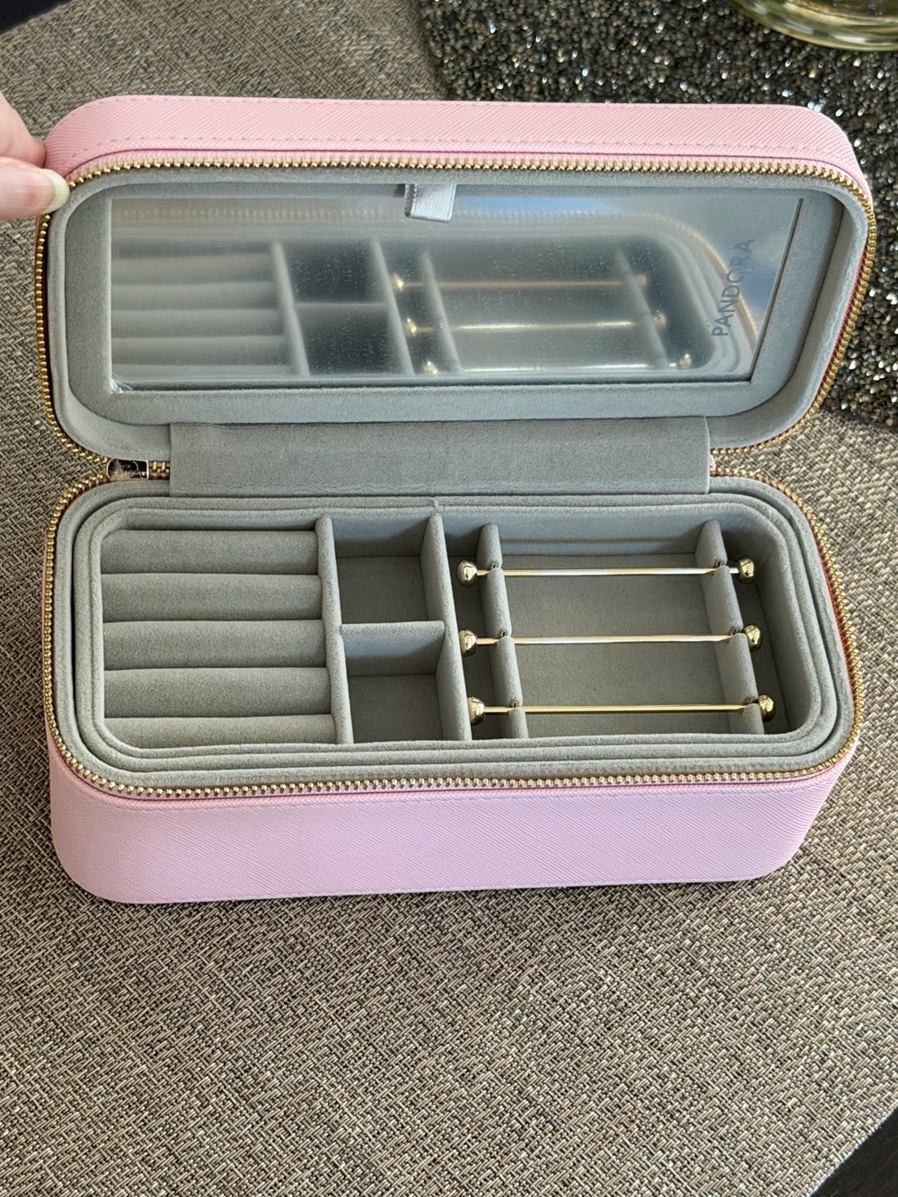 New Pandora Pink Travel Jewelry Case Organizer